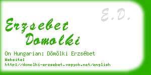 erzsebet domolki business card